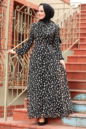 Black Hijab Dress 2792S - 2
