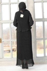 Black Hijab Dress 2860S - Thumbnail