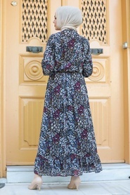 Black Hijab Dress 2898S - Thumbnail