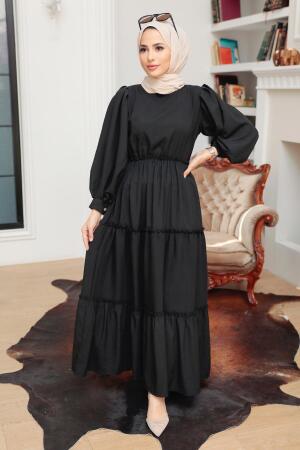 Black Hijab Dress 30301S - 1