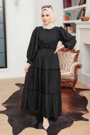 Black Hijab Dress 30301S - 3