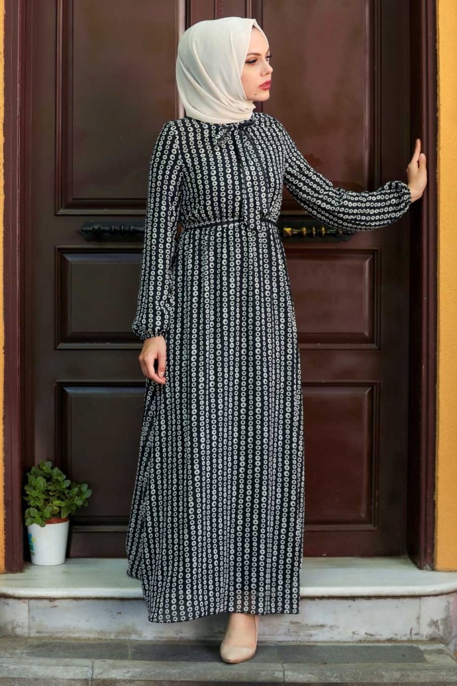Black Hijab Dress 30501S - 1