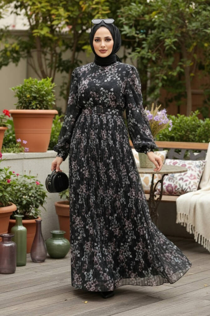 Black Hijab Dress 3357S - 1