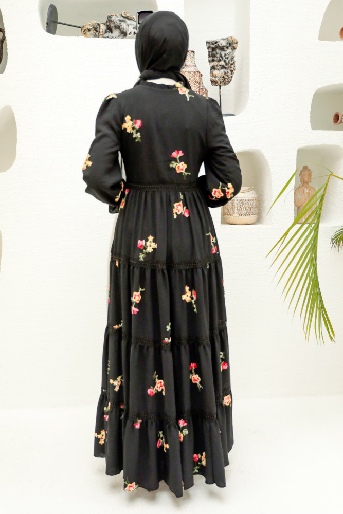 Black Hijab Dress 3403S - 3