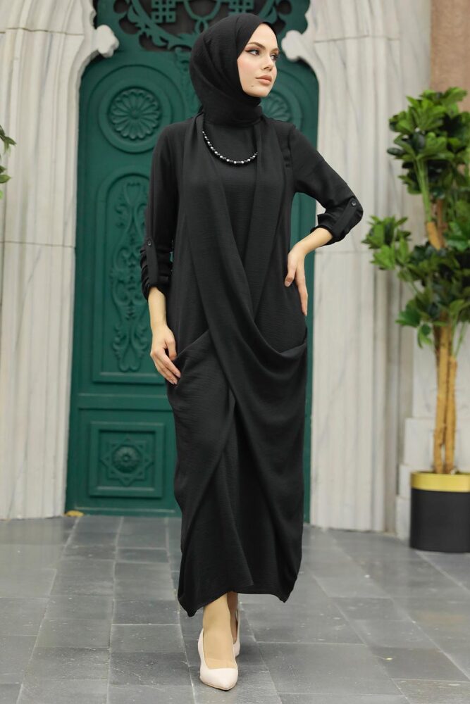 Black Hijab Dress 34281S - 2