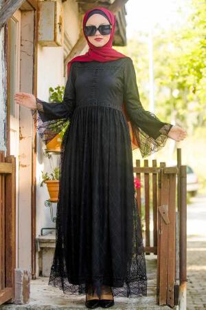 Black Hijab Dress 36270S - 1