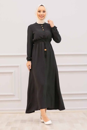 Black Hijab Dress 3730S 