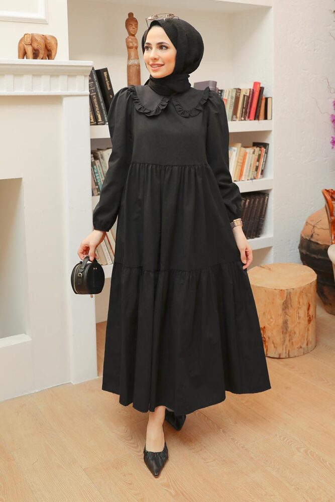 Black Hijab Dress 50081S - 2