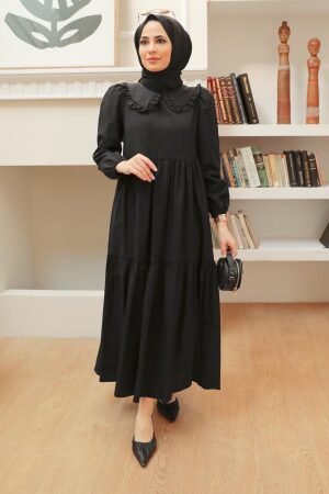 Black Hijab Dress 50081S - 3