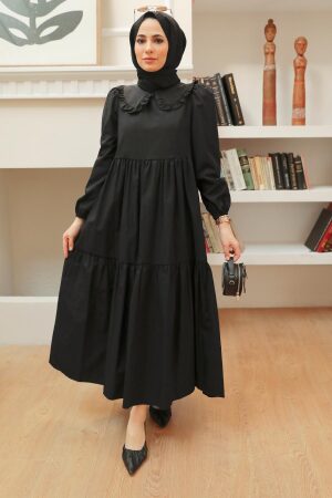 Black Hijab Dress 50081S - 4