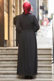 Black Hijab Dress 51202S - Thumbnail