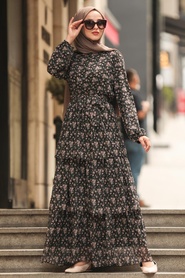 Black Hijab Dress 53473S - Thumbnail