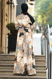 Black Hijab Dress 5349S - Thumbnail