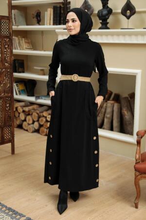 Black Hijab Dress 5804S - 1