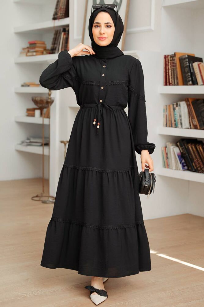 Black Hijab Dress 63250S - 1