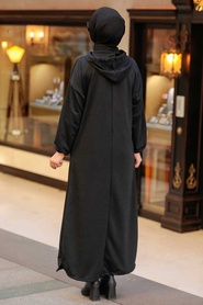 Black Hijab Dress 7016S - Thumbnail