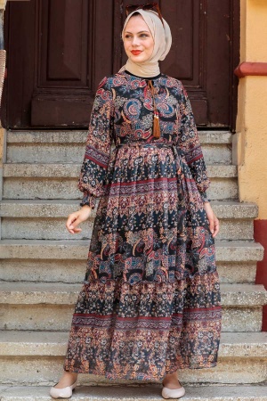 Black Hijab Dress 76440S 
