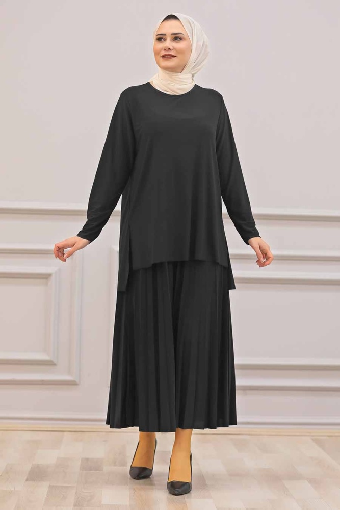 Black Hijab Dual Suit Dress 41241S - 1