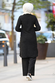 Black Hijab Dual Suit Dress 51631S - Thumbnail