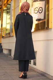 Black Hijab Dual Suit Dress 5529S - Thumbnail