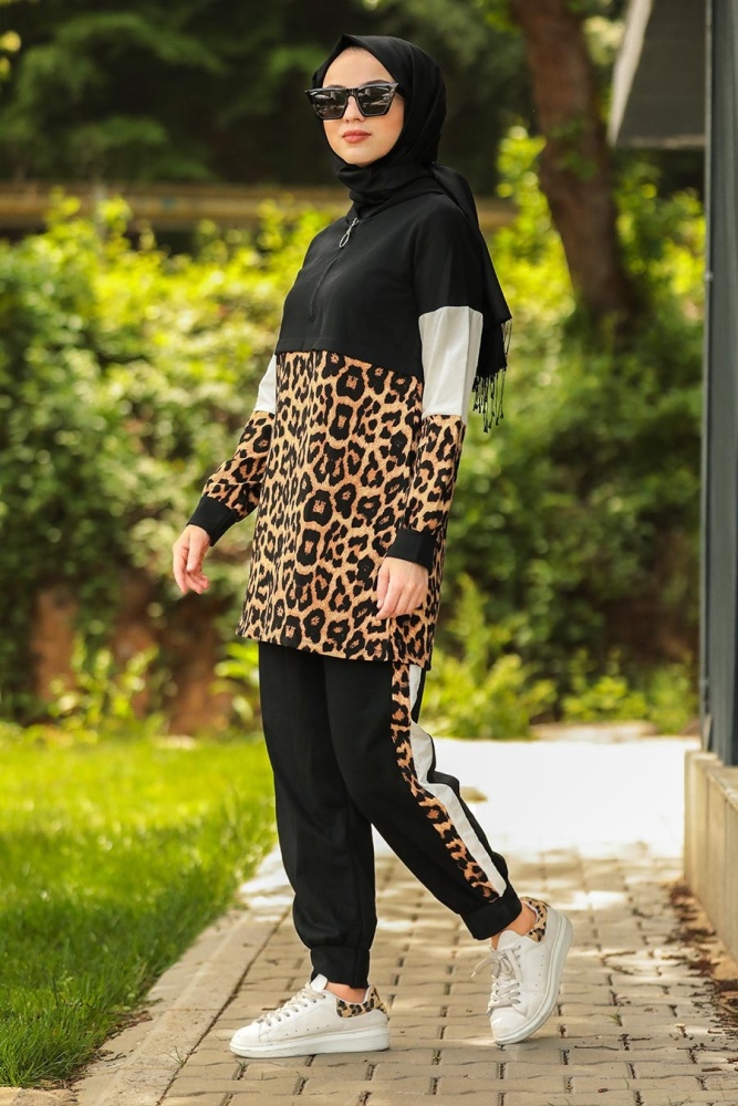 Black Hijab Dual Suit Dress 5574S - 1