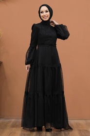 Neva Style - Modern Black Islamic Evening Gown 2335S - Thumbnail
