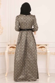 Black Hijab Evening Dress 24415S - Thumbnail