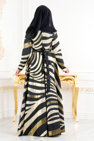 Black Hijab Evening Dress 24492S - Thumbnail