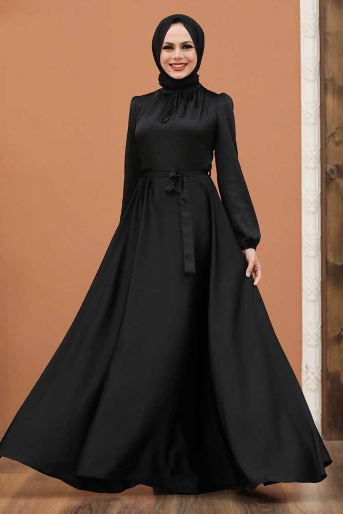 Neva Style - Long Black Muslim Prom Dress 25130S - 1