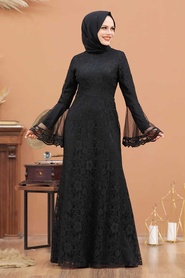 Neva Style - Modern Black Islamic Clothing Wedding Dress 2567S - Thumbnail