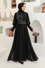 Neva Style - Black Turkish Modest Dress 25817S - Thumbnail