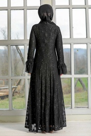 Neva Style - Stylish Black Muslim Evening Gown 3189S - Thumbnail