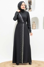 Neva Style - Black Turkish Muslim Wedding Dress 32150S - Thumbnail