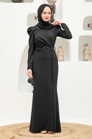 Neva Style - Modern Black Hijab Prom Dress 3231S - 1