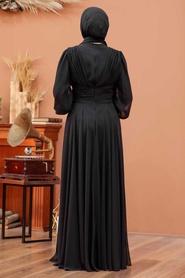 Black Hijab Evening Dress 32760S - Thumbnail