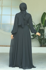 Neva Style - Stylish Black Islamic Evening Gown 3435S - 4