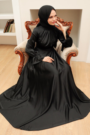 Neva Style - Long Black Modest Prom Dress 3449S - 3