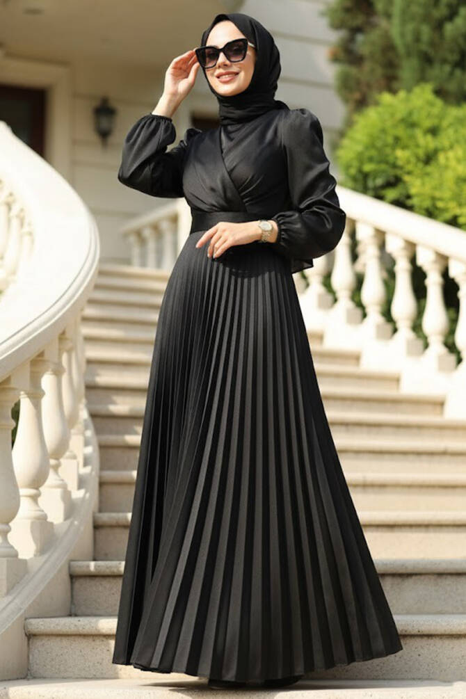 Neva Style - Elegant Black Islamic Clothing Wedding Dress 3452S - 1