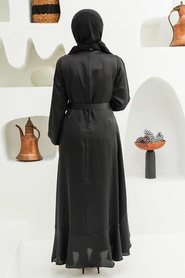 Neva Style - Elegant Black Muslim Fashion Evening Dress 4566S - Thumbnail