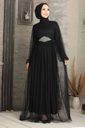 Neva Style - Stylish Black Modest Evening Gown 54230S - 1