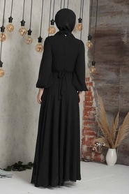 Neva Style - Plus Size Black Hijab Engagement Dress 5470S - Thumbnail