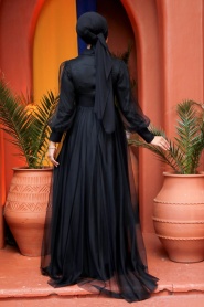 Neva Style - Plus Size Black Islamic Wedding Gown 5478S - Thumbnail