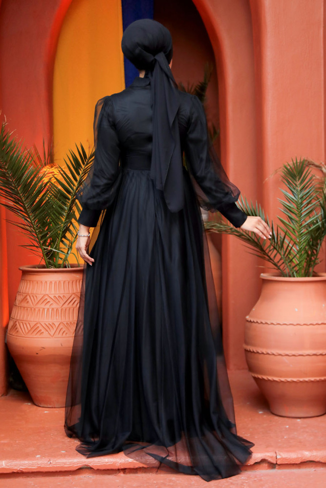 Neva Style - Plus Size Black Islamic Wedding Gown 5478S - 4