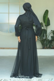 Neva Style - Long Sleeve Black Modest Evening Gown 5632S - Thumbnail