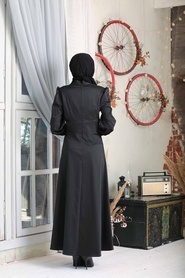 Black Hijab Evening Dress 7627S - Thumbnail