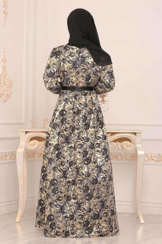 Black Hijab Evening Dress 82453S - 2