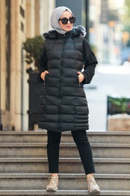 Black Hijab İnflatable Vest 1362S - Thumbnail