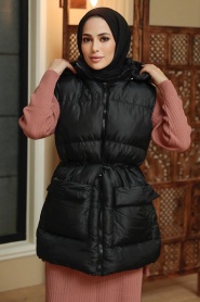 Black Hijab Inflatable Vest 13901S - Thumbnail