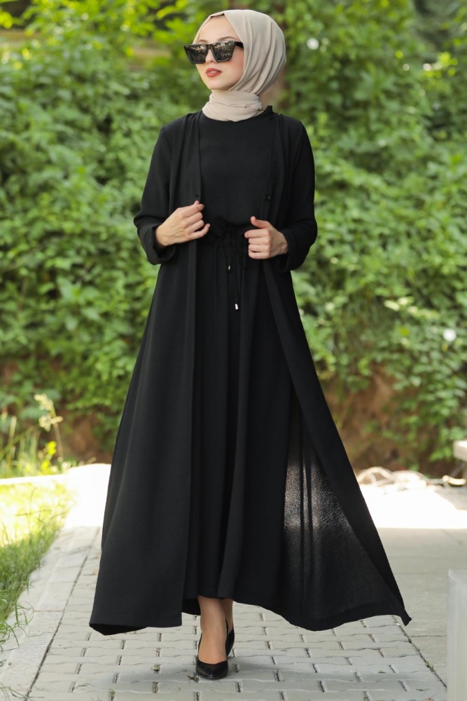 Black Hijab Jumpsuit 1295S - 1