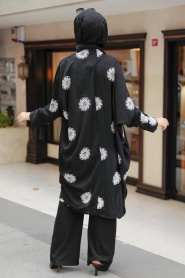Black Hijab Kimono 6427S - Thumbnail